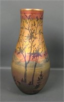 Large Weller Lasa Art Glass Pottery Vase