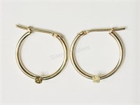 10KT Yellow Gold Diamond (0.07ct) Hoop Earrings