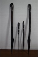 Vtg. Carved African Tribal Knives & Spears