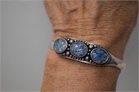 Sterling Cuff Bracelet w/ Opal Chips