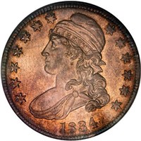 50C 1834 LARGE DATE, LARGE LETTERS. PCGS MS63 CAC