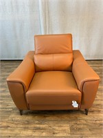 Orange Leather Texture Arm Chair Cat Scratches