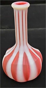 Fenton Cranberry & Opalescent Barbers Bottle