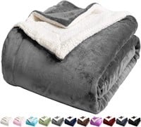LBRO2M Sherpa Fleece Bed Blanket King Size Super S