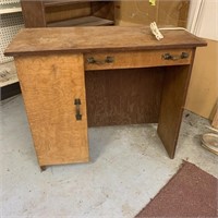 Vintage Wood Desk with Outlet