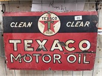 Original Enamel Texaco Motor Oil Rack Sign 530 x