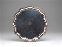 English silver footed salver