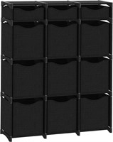 12 Cube Organizer Cubby Organizer Bins- Black