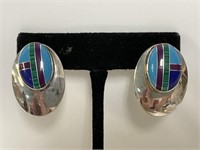 Sterling Inlaid Stones Earrings 8,2gr TW