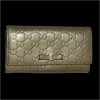 Gucci Matte Gold Microguccisima Leather Wallet