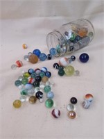 Marbles, Some Dug,  Pint Jar Full Various Sizes