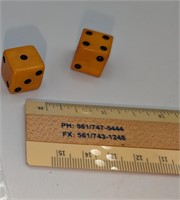 Early Cellulode 2 Pc. Dice Set
