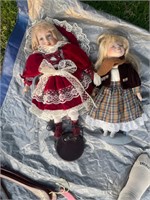 2 vintage porcelain dolls