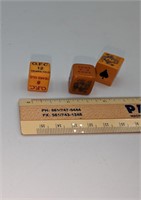 Early Cellulode 3 Pc. Dice Game