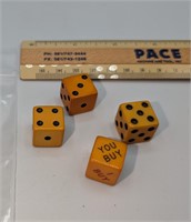 Early Cellulode 4 Pc. Dice Game