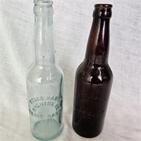 2 Terre Haute Brewing Co Glass Bottles