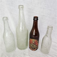 4 Early Indianapolis Brewing Co Glass Bottles