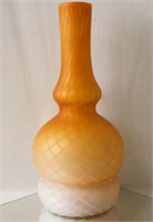 Antique satin glass - narrow neck vase