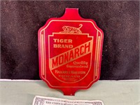 METAL HAGGARD & MARCUSSON TIGER BRAND MONARCH SIGN