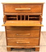 Vintage Maple Wood Chest Of Drawers / Secretary