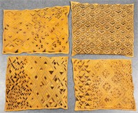 African Kuba Raffia Cloth & Suede Mats, Congo, 4