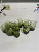 Set of Green Glasses