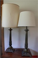 Pair of Brass Regency Style Lamps- work