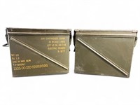 Two U.S. Military ammunition metal boxes