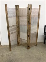 Folding Room Divider with 3 Sections Wood With