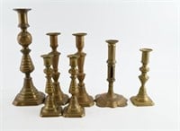 Brass candlestick lot to include: (2) pairs of