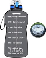 QuiFit Motivational Half Gallon Water Bottle-GREY