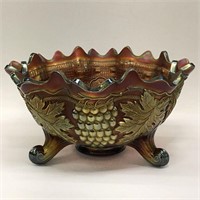 Carnival Glass Footed Bowl