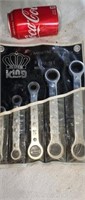 Ratcheting box end wrench set.