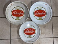 (3) SCHAEFER LAGER METAL BEER TRAYS