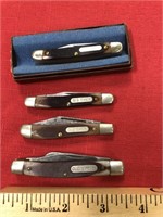 Four Schrade Old Timer pocket knives