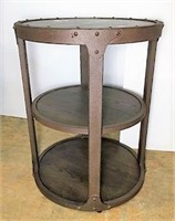 Metal & Wood 3 Tier Occasional Table with