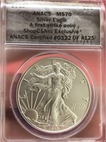 2019- 1oz 999 fine  Silver American Eagle MS 70