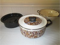 Lot of Granite Ware, Strainer