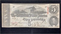1863 $5 Confederate States of America T-60