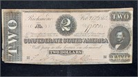 1864 $2 Confederate States of America Currency