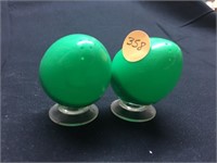 Green Egg Vintage Salt & Pepper Shakers