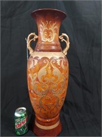Tall Decorated Vase with Handles