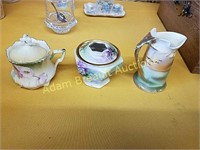 Three pieces antique Bavaria porcelain