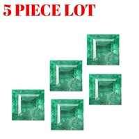 Genuine 1.5mm Square Faceted Emerald (5pc Lot)