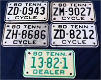 Lot of 5 TN motorcycle plates