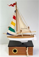 Sail Boat Moveable Music Box (Made in Japan) Works