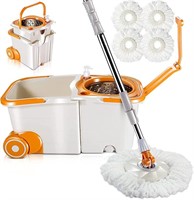 Masthome Spin Mop and Bucket with Wringer Set, Se