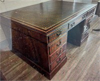Doubles Partner Leather Top English Style Desk