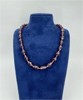 Faceted Amethyst Glass Necklace