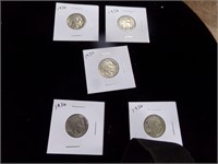 5 Indian nickels 1936